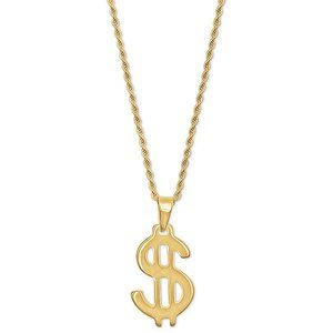 Gold Filled Stainless Steel Dollar Sign Pendant Necklace